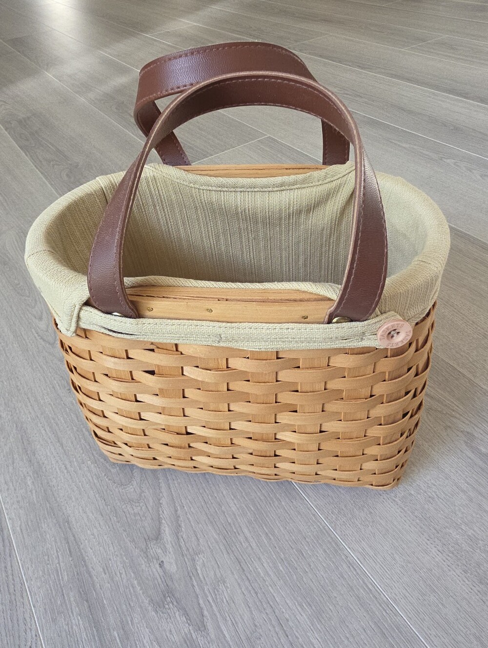 Vintage Taksets Woven Purse With Leather Straps